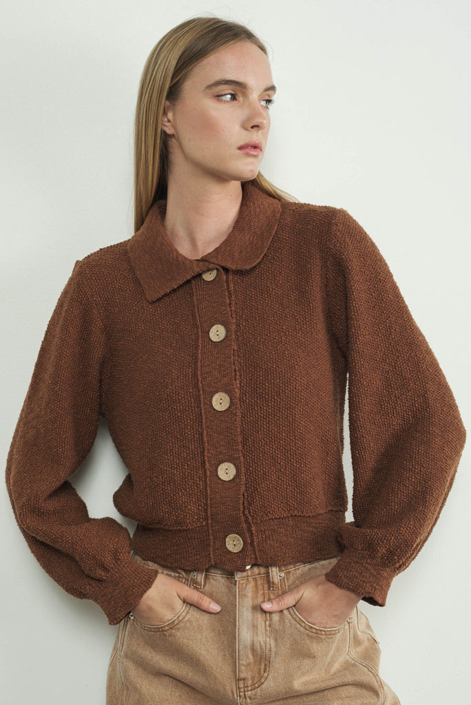 ALTER BURL BUTTON DOWN CARDIGAN, MULTIPLE COLORS