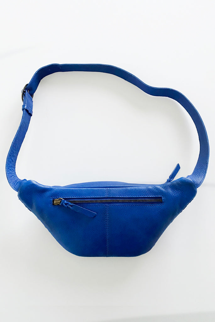 CNP NEW CROSS WOVEN FANNY PACK, COBALT