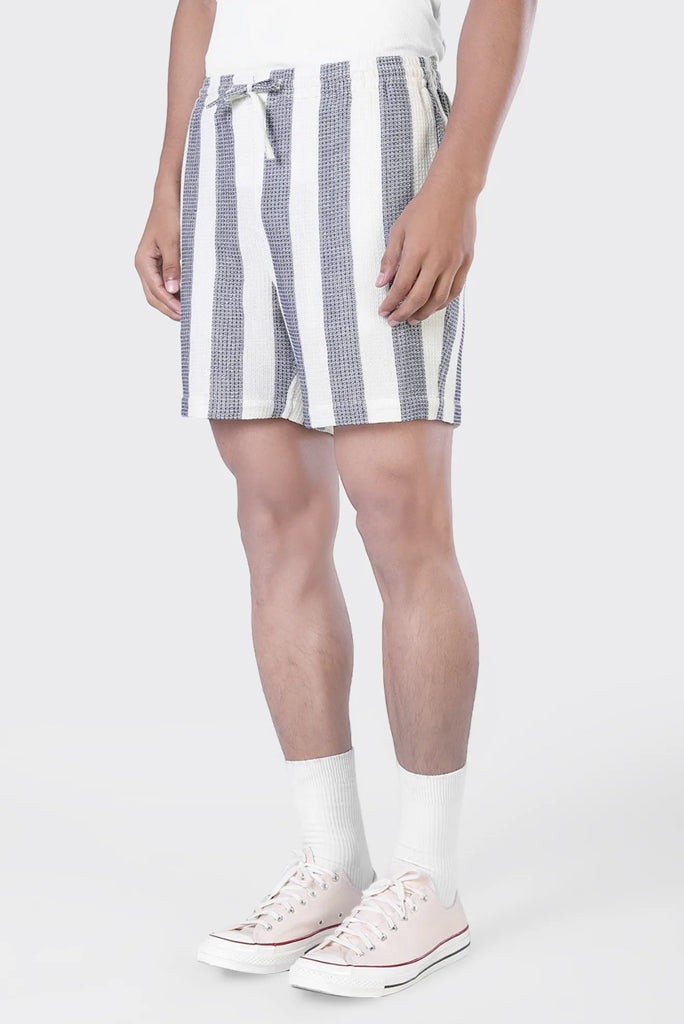 KARDO OLBIA STRIPE SHORTS, BLUE AND WHITE