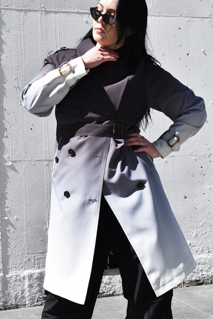 OOH BABY GRADIENT TRENCH, BLACK/GREY