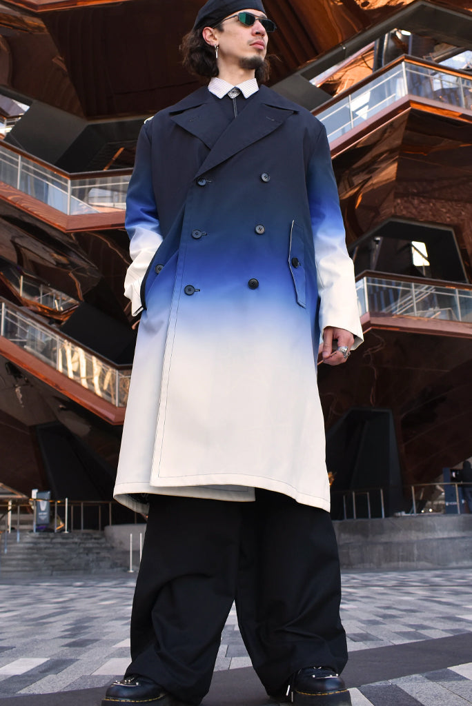 OOH BABY GRADIENT TRENCH, NAVY WHITE