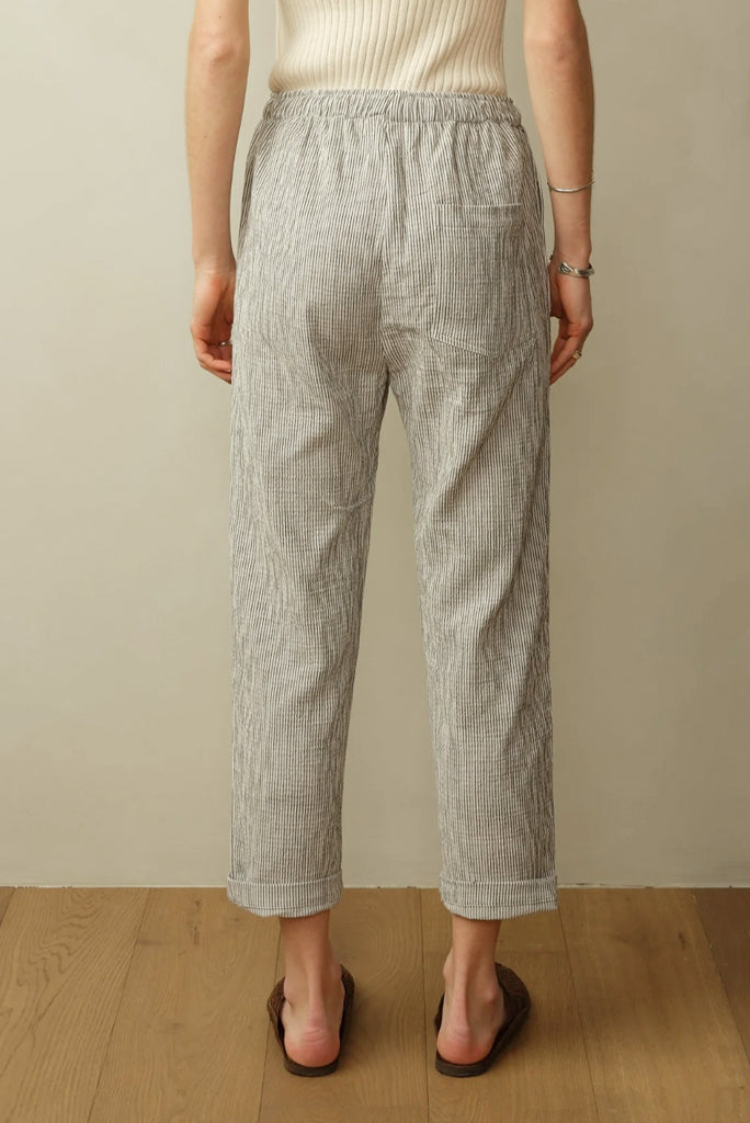 ROAD TO NOWHERE BALI SEERSUCKER PANT, CHARCOAL STRIPE