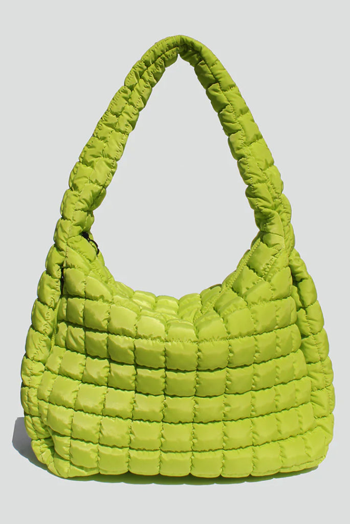 SLOUCHY QUILTED TOTE, MULTIPLE COLORS