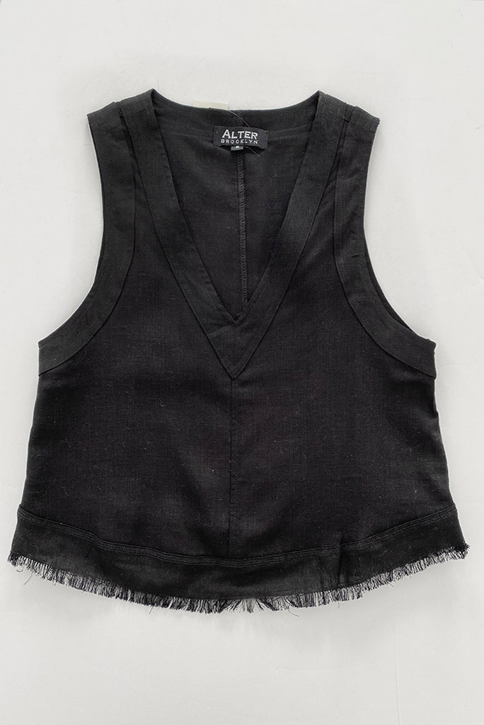 ALTER LINEN FRINGE TANK, 2 COLORS