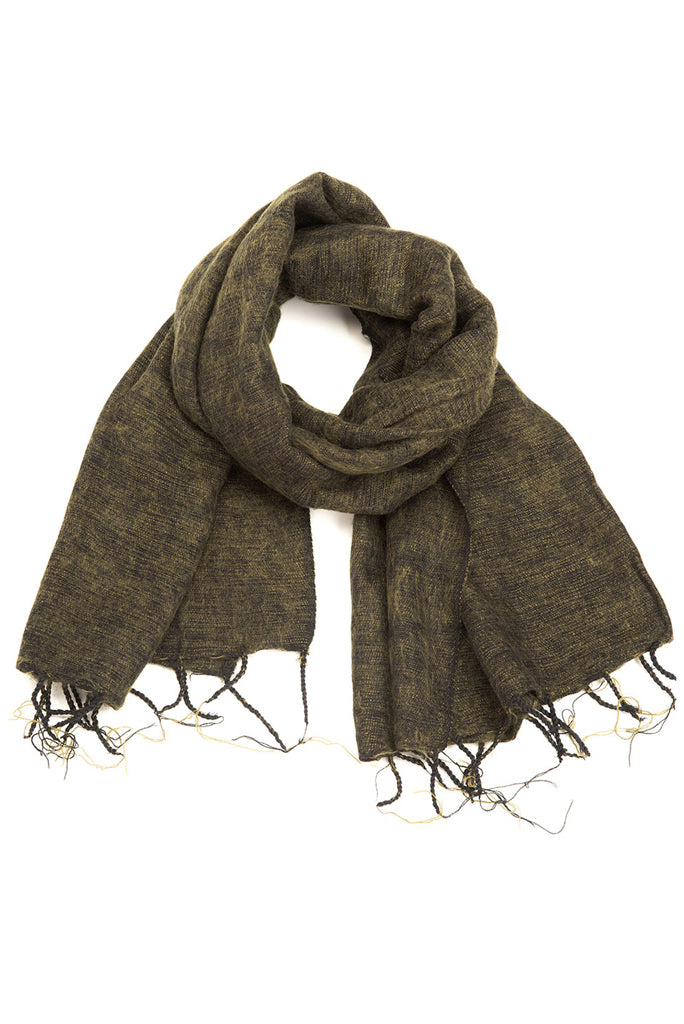 NEPAL MADE WOVEN SCARF, OLIVE