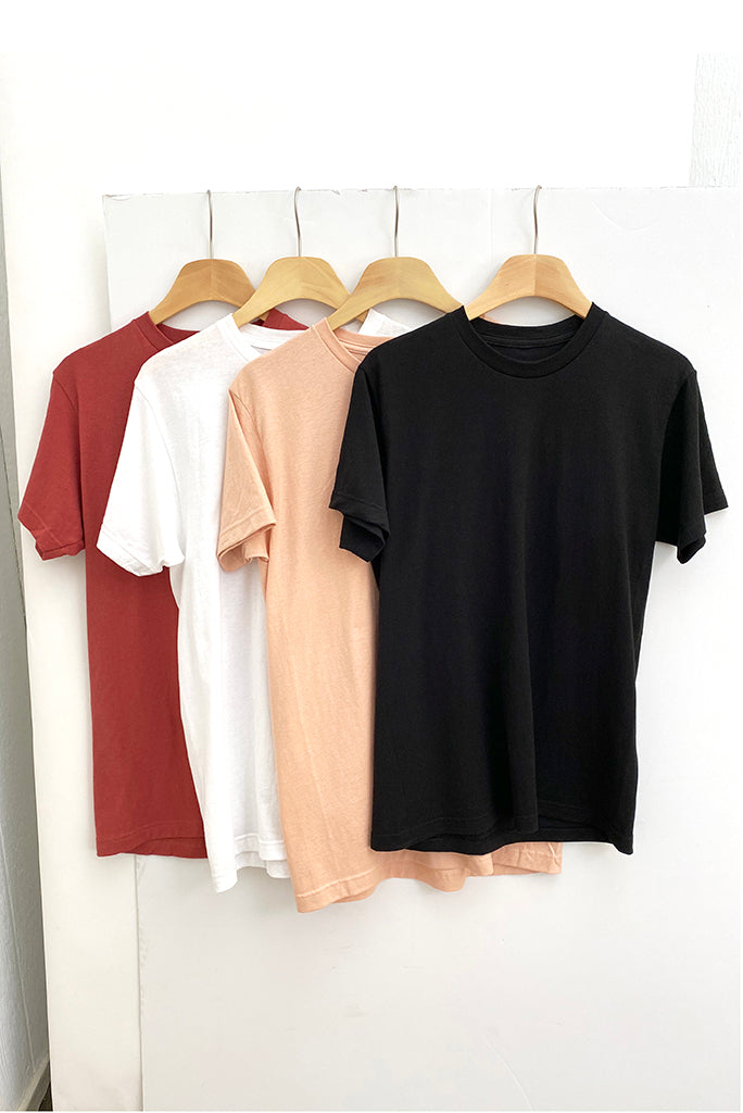 Shop men's solid color t-shirts in 5 colors. 100% ring-spun USA cotton and reactive-dyed for longer lasting color.