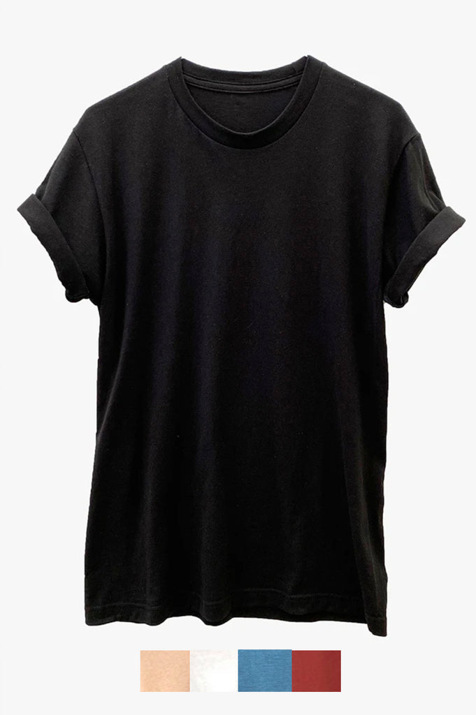 Shop men's solid color t-shirts in 5 colors. 100% ring-spun USA cotton and reactive-dyed for longer lasting color.