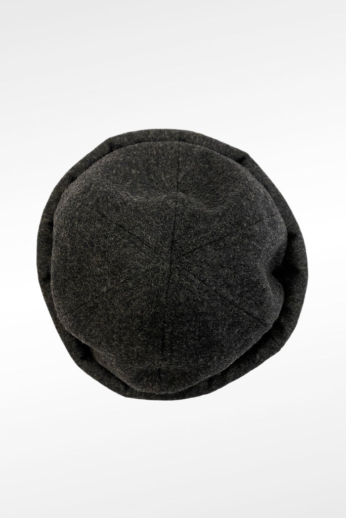 MELTON WOOL BEANIE, CHARCOAL