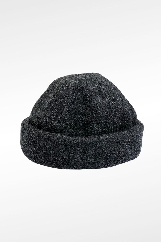 MELTON WOOL BEANIE, CHARCOAL