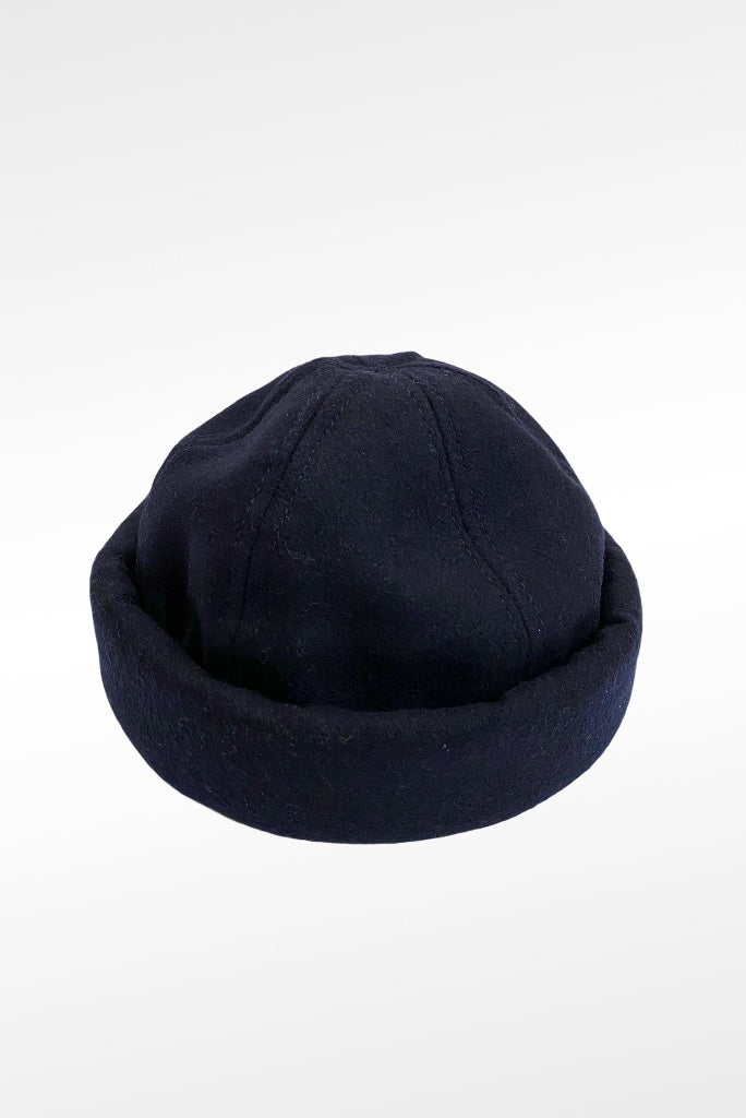 MELTON WOOL BEANIE, NAVY