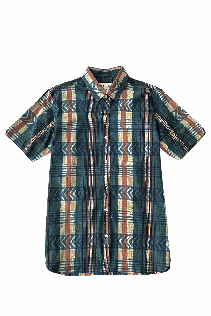 KARDO SAI SS SHIRT, INDIGO PLAID